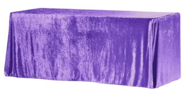 PURPLE RECTANGULAR VELVET TABLECLOTH 90" X 156"