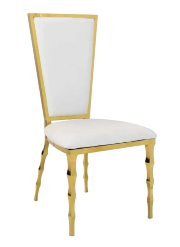 GOLD CAIRO CHAIR WHITE CUSHION