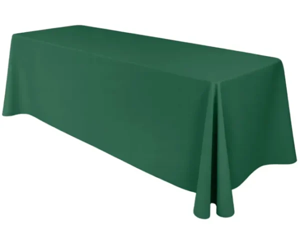 FOREST GREEN RECTANGULAR POLYESTER TABLECLOTH 90" X 156"