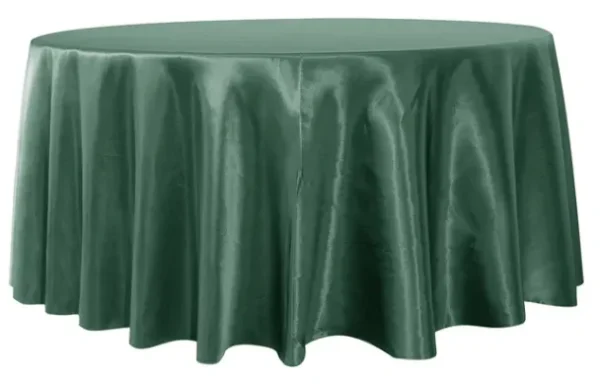 EUCALYPTUS GREEN ROUND SATIN TABLECLOTH 120"