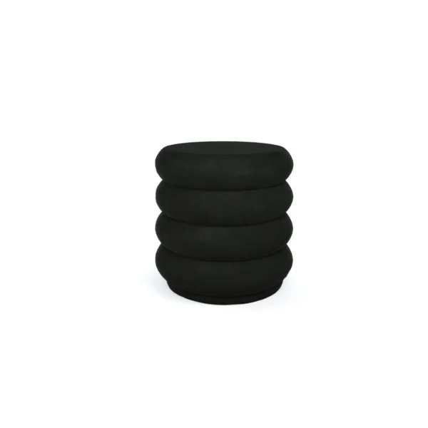 BLACK REESE ROUND POUF
