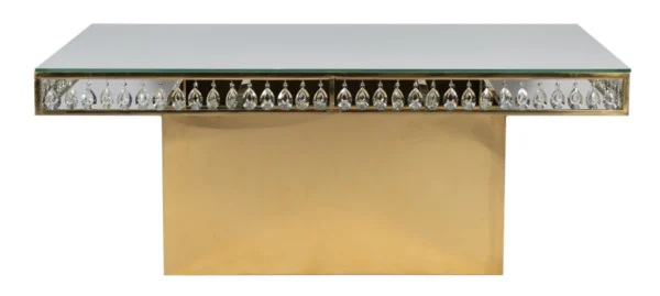 GOLD-WHITE DIAMOND RECTANGULAR TABLE