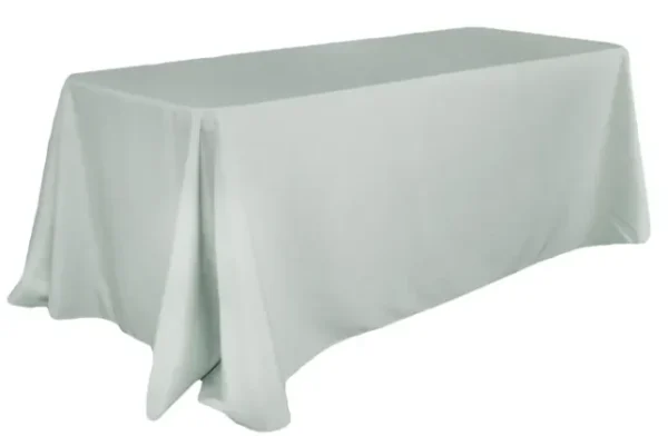 GREY RECTANGULAR POLYESTER TABLECLOTH 90" X 132"