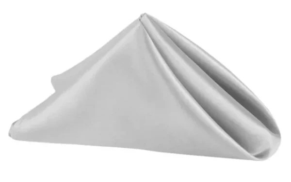 SERVIETTE DE TABLE EN SATIN ARGENT