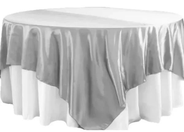 SUR-NAPPE EN SATIN ARGENT