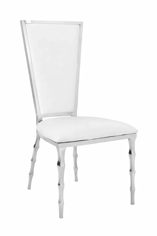 SILVER CAIRO CHAIR WHITE CUSHION