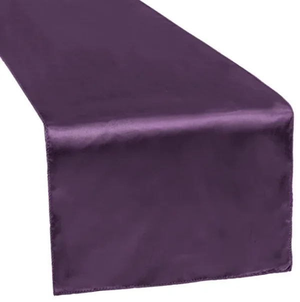EGGPLANT SATIN TABLE RUNNER