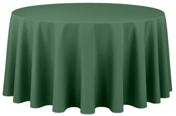 FOREST GREEN ROUND POLYESTER TABLECLOTH 120"
