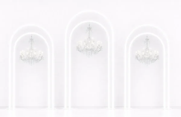 ILLUMINATED TRIPLE ARCH WITH CHANDELIERS
