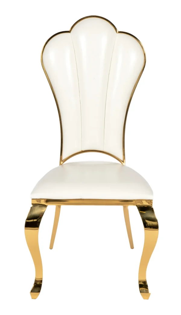 GOLD PEARL CHAIR WHITE CUSHION