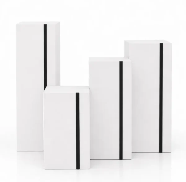 WHITE LUNA SQUARE COLUMN WHITE WITH BLACK STRIPE