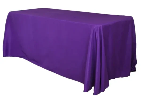 PURPLE RECTANGULAR POLYESTER TABLECLOTH 90" X 132"