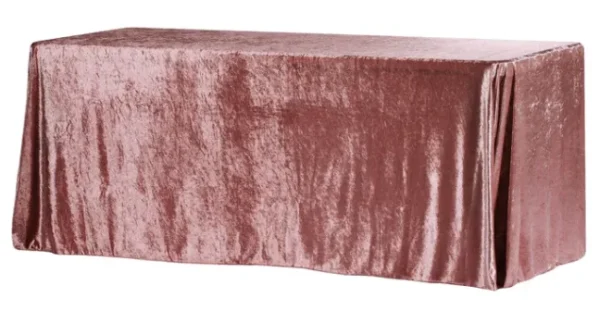 DUSTY MAUVE RECTANGULAR VELVET TABLECLOTH 90" X 156"