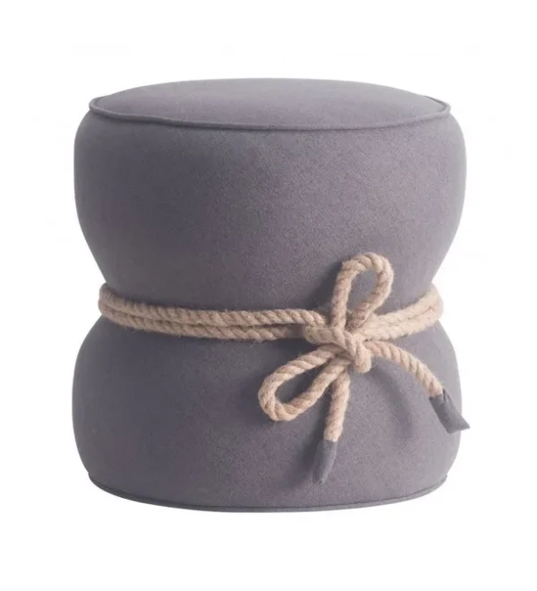 GREY TEDDY POUF