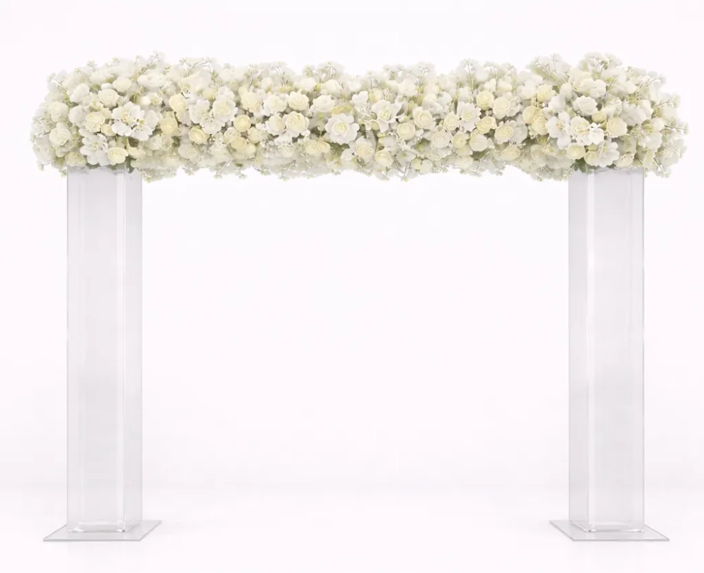 ACRYLIC ARCH WITH SILK FLORAL RUNNER