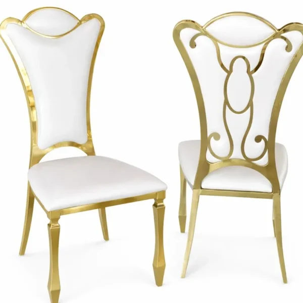 GOLD BUTTERFLY CHAIR WHITE CUSHION