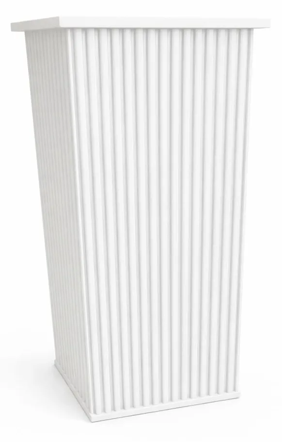 WHITE RIBBED HANNA SQUARE COLUMN 48"