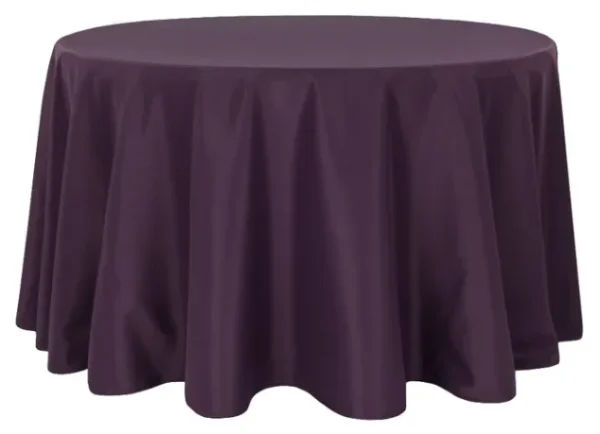 EGGPLANT ROUND POLYESTER TABLECLOTH 132"