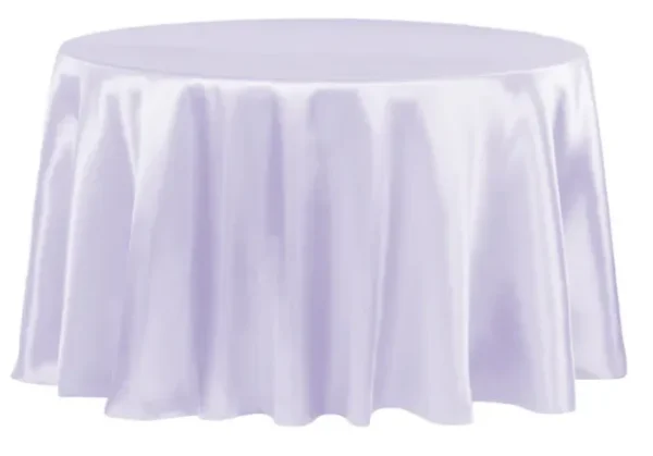 LAVENDER ROUND SATIN TABLECLOTH 132"