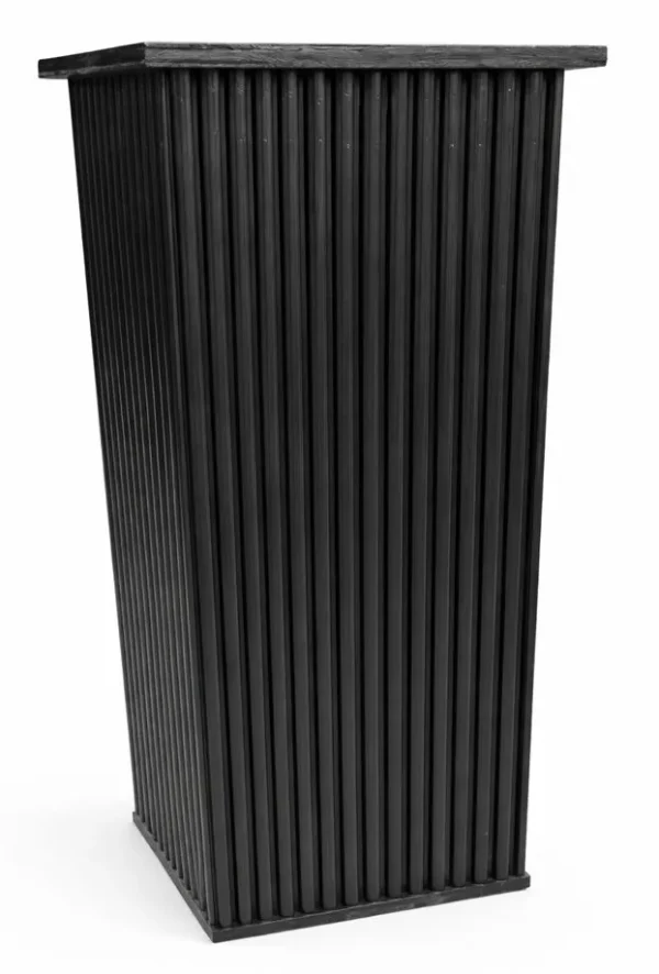BLACK RIBBED HANNA SQUARE COLUMN 48"