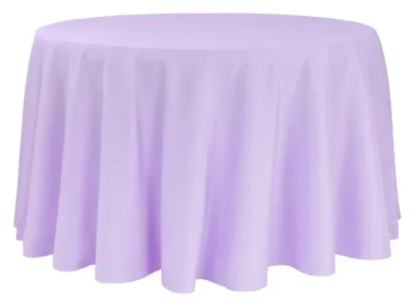 LAVENDER ROUND POLYESTER TABLECLOTH 132"