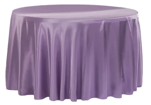 VICTORIAN LILAC ROUND SATIN TABLECLOTH 120"