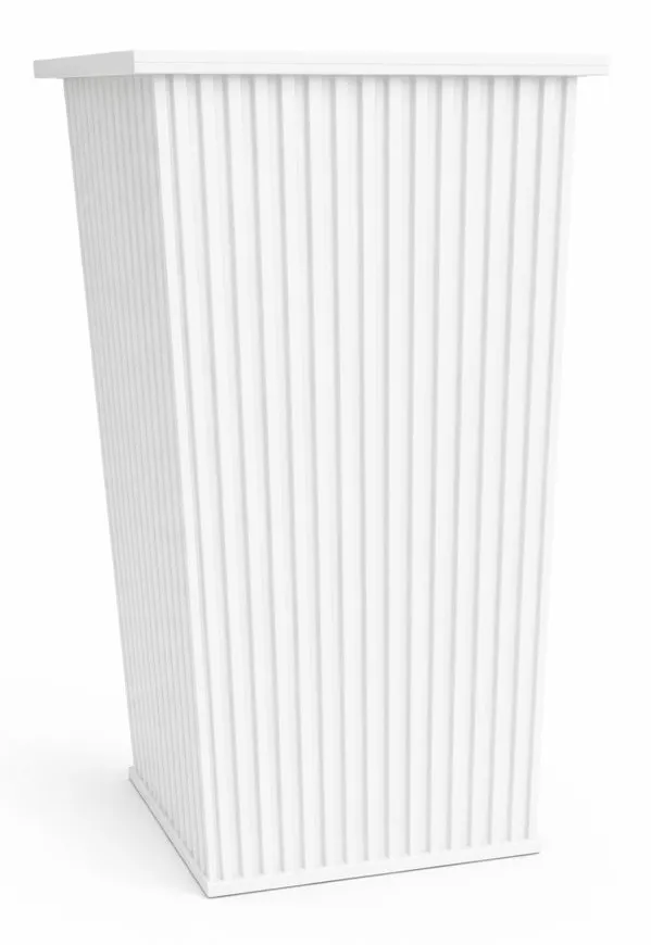 WHITE RIBBED HANNA SQUARE COLUMN 36"