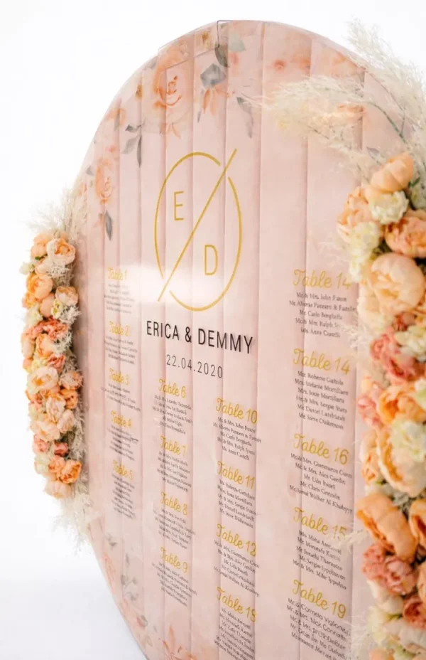 ROSE BLUSH ELLIE SEATING CHART WALL