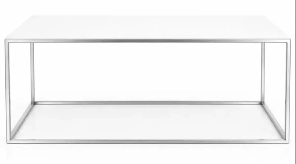 SILVER-WHITE GEOMETRIC RECTANGULAR TABLE