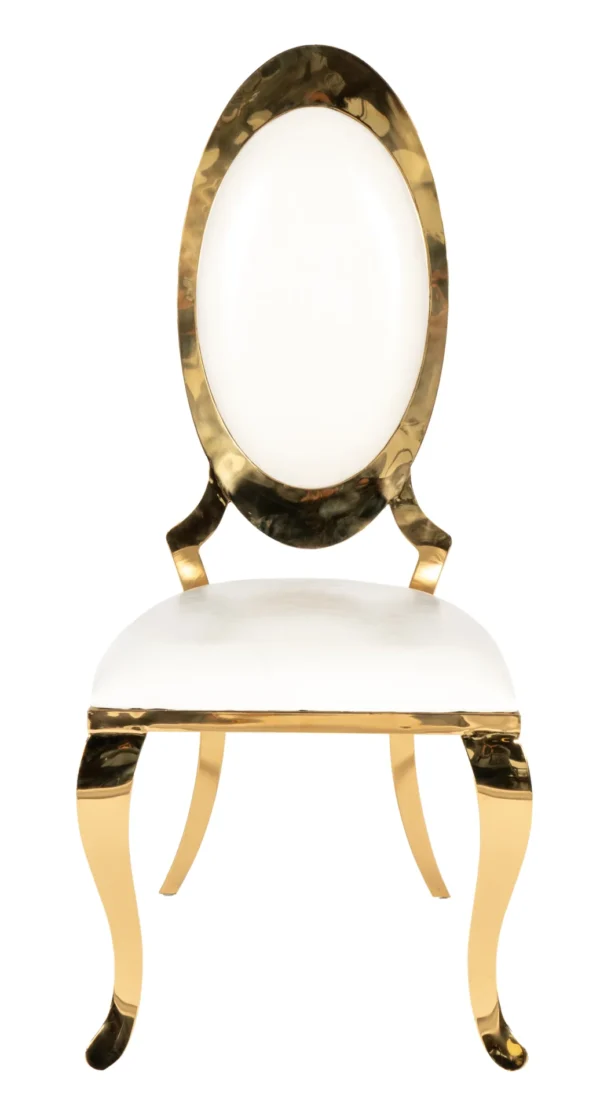 GOLD SELINA CHAIR WHITE CUSHION