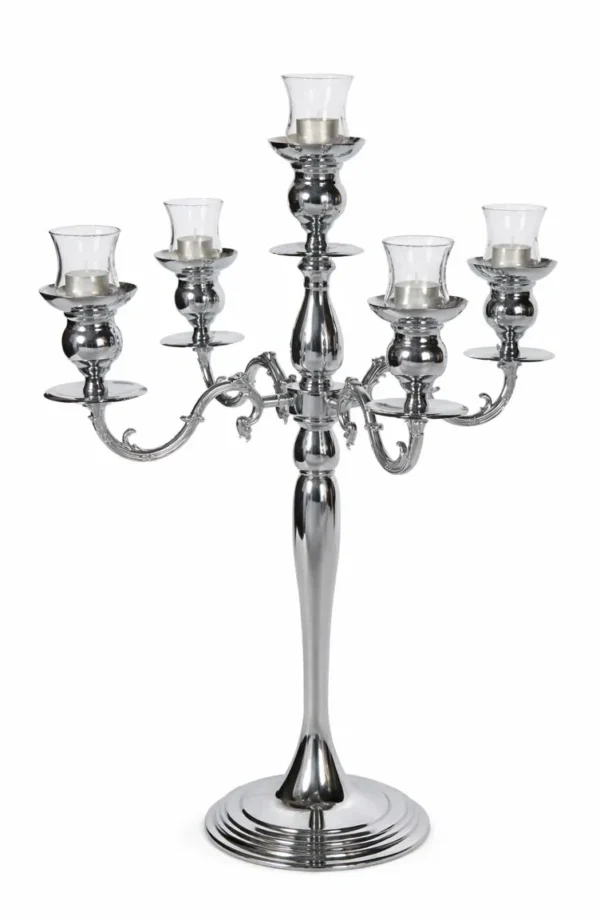 SILVER JULIET CANDELABRA 5-STEM