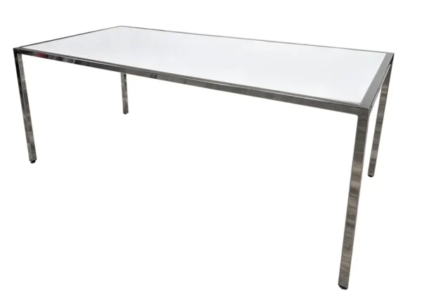 SILVER-WHITE GRACE RECTANGULAR TABLE