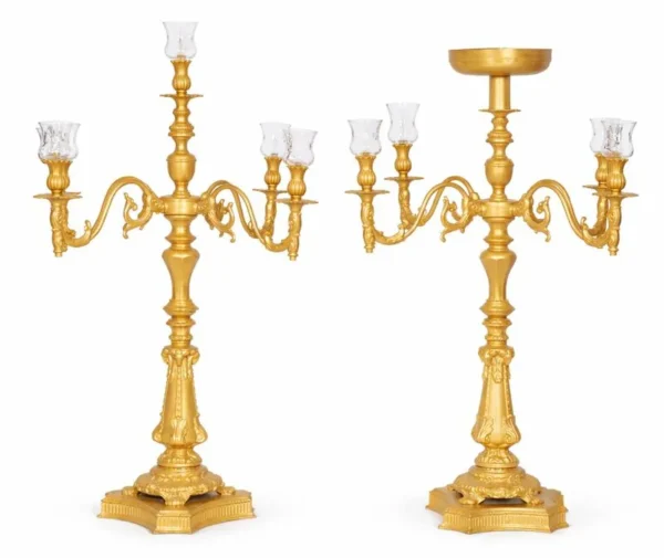 GOLD VINTAGE CANDELABRA 5-STEM