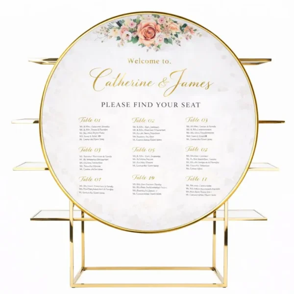 GOLD MONACO SEATING CHART WALL