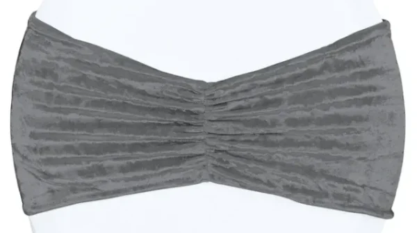 CHARCOAL VELVET BOW