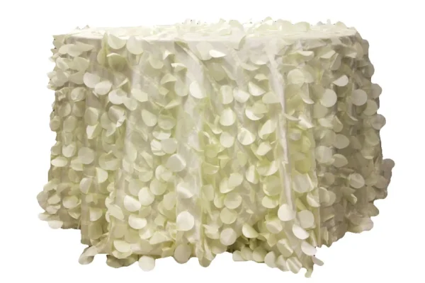 IVORY ROUND FLAMINGO TABLECLOTH 120"
