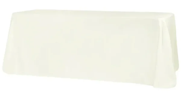 IVORY RECTANGULAR POLYESTER TABLECLOTH 90" X 132"