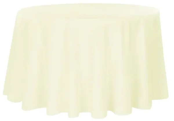 IVORY ROUND POLYESTER TABLECOVER 120"