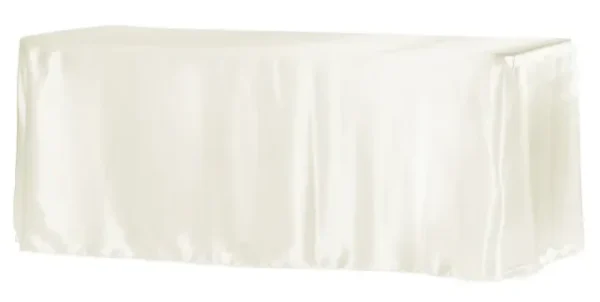 IVORY RECTANGULAR SATIN TABLECLOTH 90" X 156"