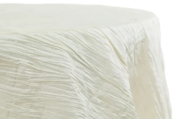 IVORY ROUND TAFFETA TABLECLOTH 120"