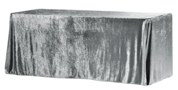 CHARCOAL RECTANGULAR VELVET TABLECLOTH 90" X 132"