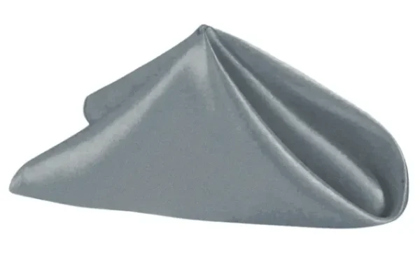 SERVIETTE DE TABLE EN SATIN GRIS ARDOISE