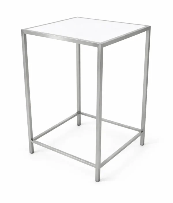 TABLE COCKTAIL MOSCOW ARGENT-BLANC