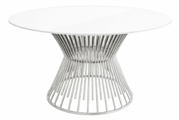 SILVER-WHITE TIERRA ROUND TABLE