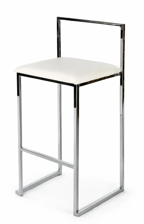 SILVER GALA STOOL WITH WHITE CUSHION