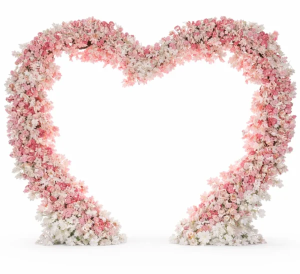 SILK FLORAL HEART SHAPED ARCH