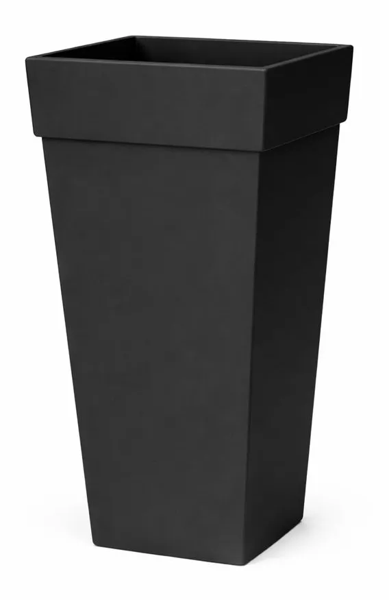 BLACK FINA SQUARE POT 32"