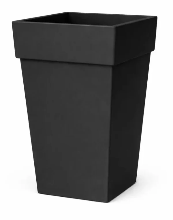 BLACK FINA SQUARE POT 24"