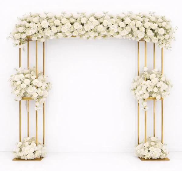 GEOMETRIC ARCH WITH SILK FLORAL 8' X 8'