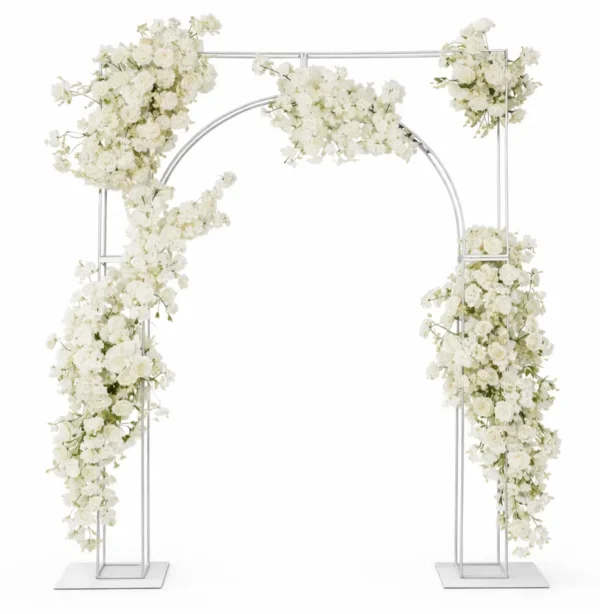 WHITE KARLENA ARCH WITH SILK FLORALS